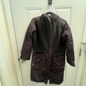 Massimo Dutti Black and Dark Purple Coat